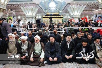 عکسی از نوههای امام خمینی در کنار رئیس قوه قضائیه/ محسن رضایی با لباس نظامی آمد+ تصاویر