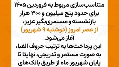 زمانبندی پرداخت معوقات فروردین بازنشستگان تامین اجتماعی مشخص شد